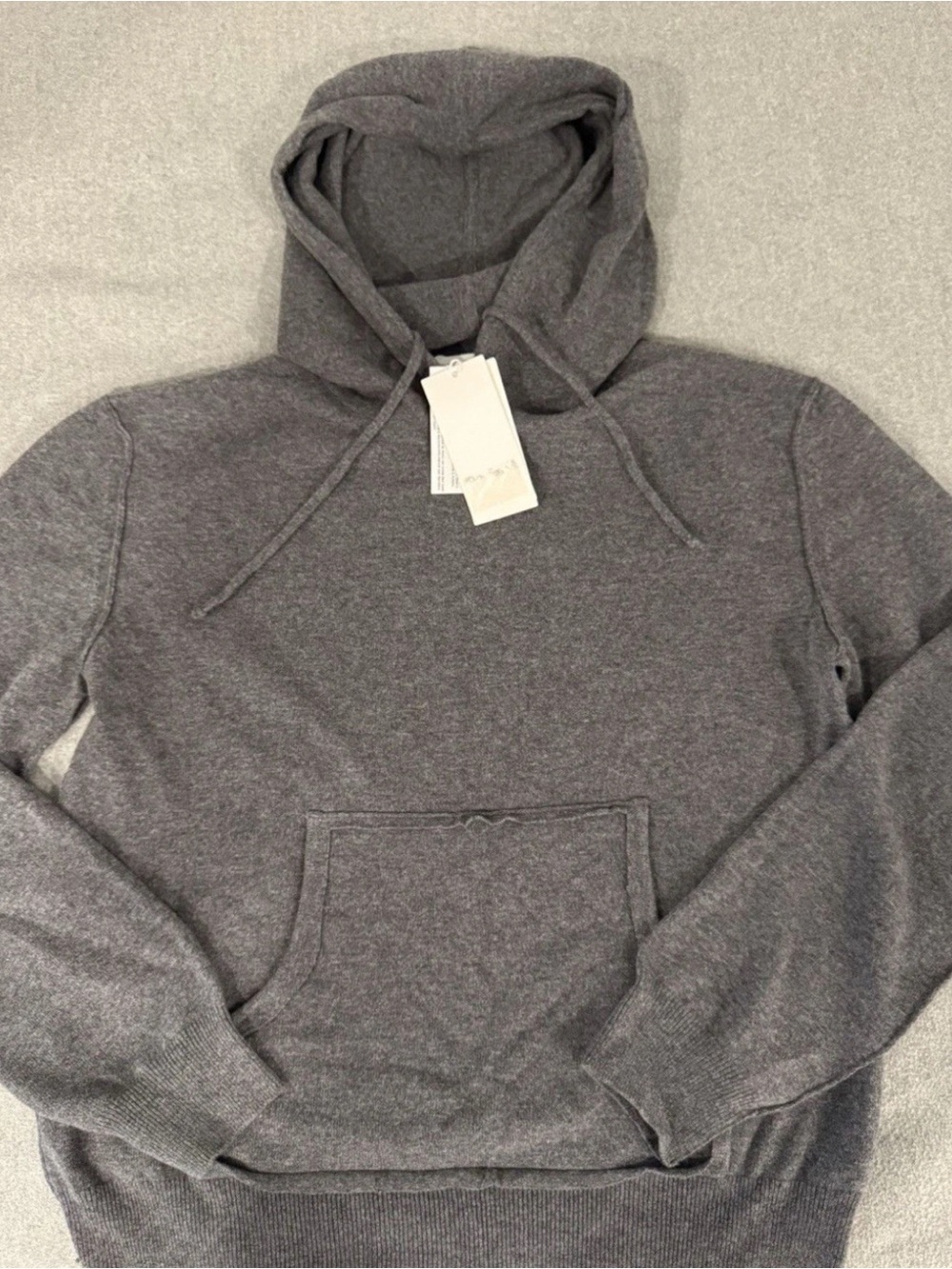 Maison Martin Margiela Men's Charcoal Gray Hooded Cashmere-Blend Sweater